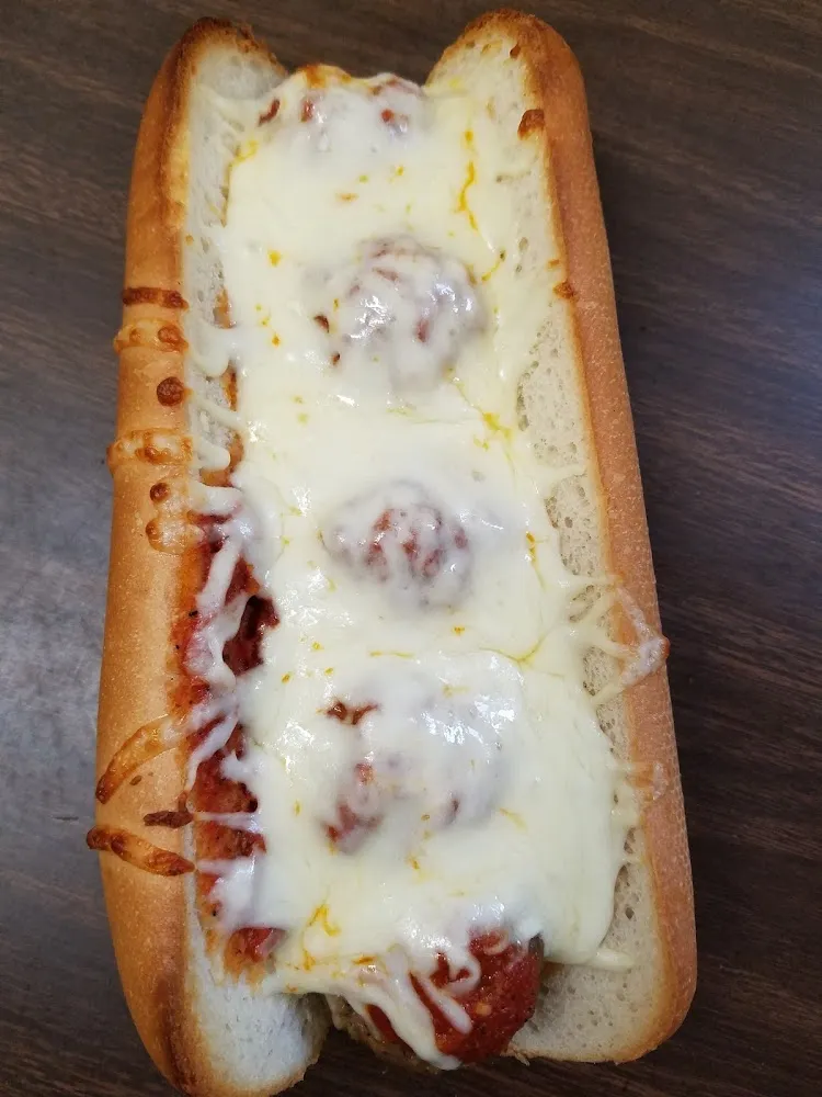 Homemade Meatball Hogie on Mancini Roll